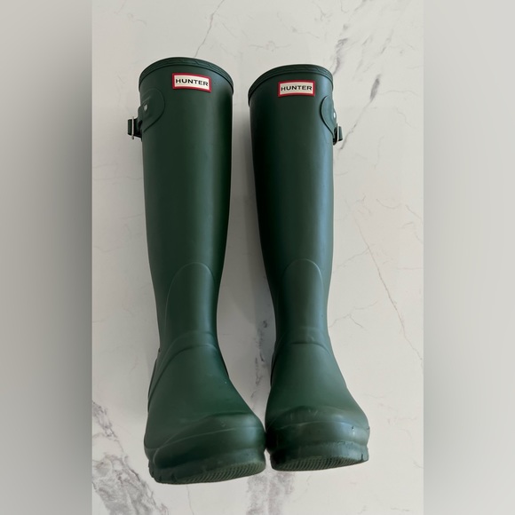 Hunter Women's Original Tall Rain Boots Green - Picture 2 of 6